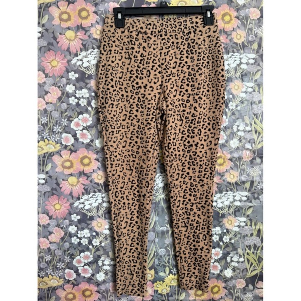 Chicos Leopard Print Leggings‎ Pants Women's Size 0R Tan Black - Picture 2 of 8